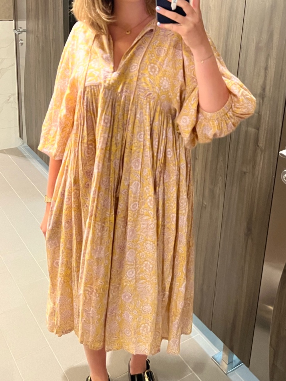 Shade Amour Boho Block Print Midi Dress